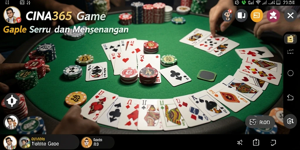 Tampilan gameplay seru saat bermain Gaple di CINA365.