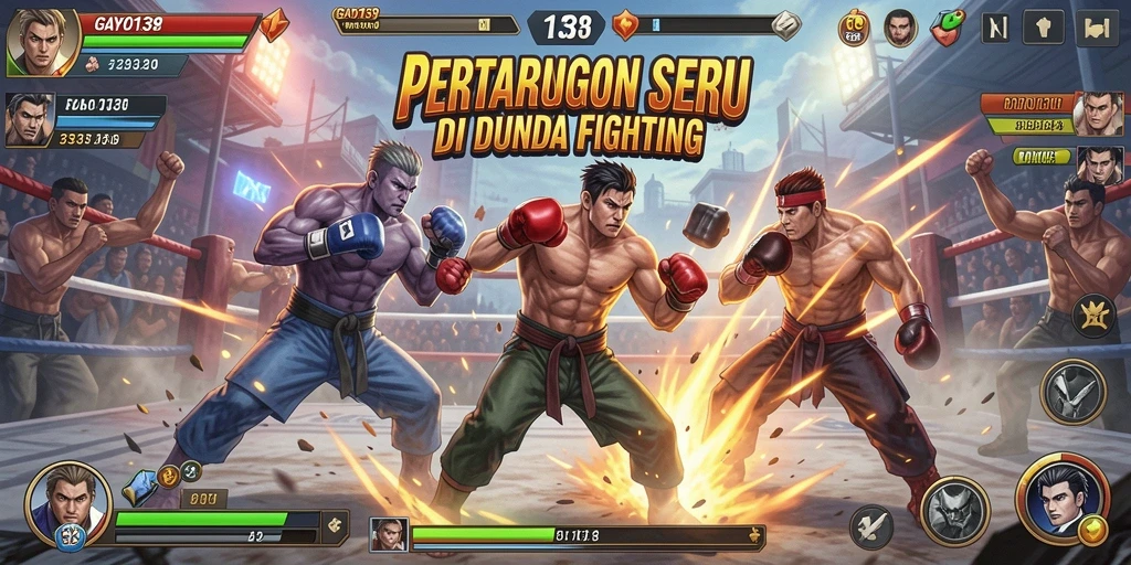 Screenshot gameplay GAYO138 yang menunjukkan aksi pertarungan dramatis.