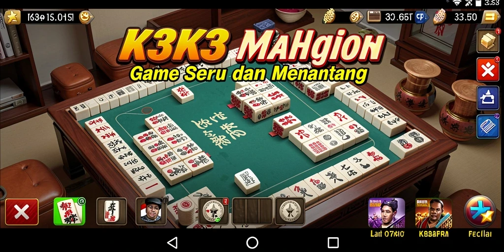 Tampilan gameplay Mahjong yang menarik dan menantang.