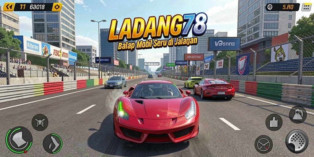 Gameplay Racing yang intens dan mendebarkan di LADANG78.