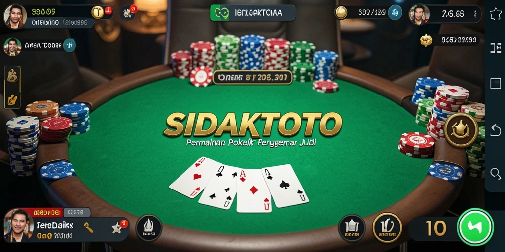 Tampilan menarik dari gameplay Poker di SIDAKTOTO.