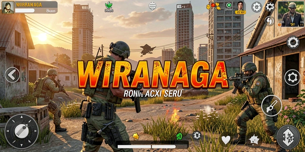 Tampilan gameplay seru dalam WIRANAGA dengan aksi pertempuran yang mendebarkan.